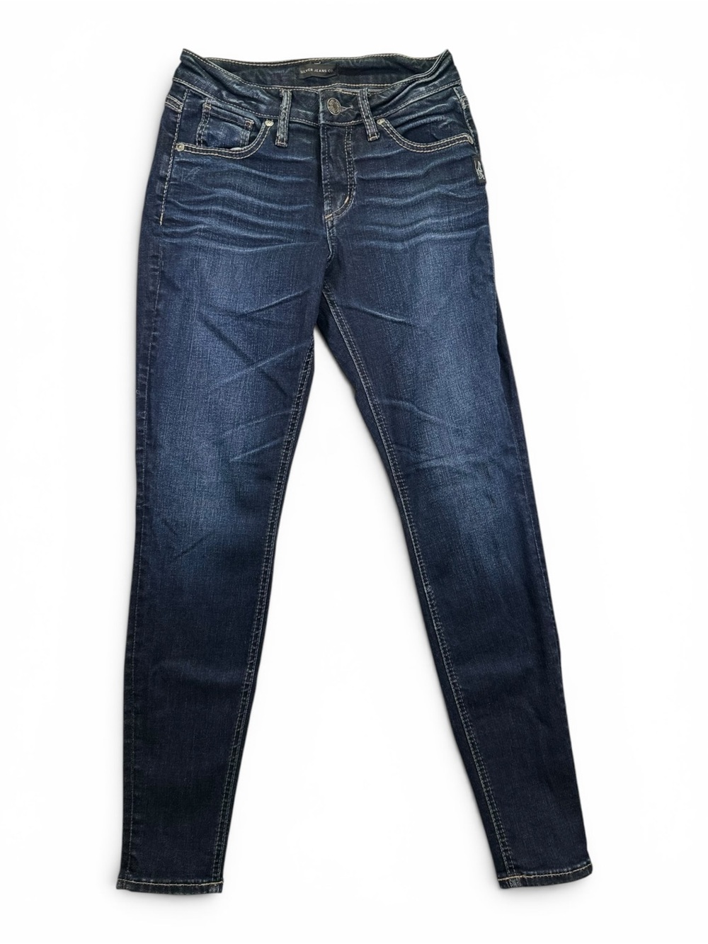 Silver Jeans Women’s Skinny Jeans in Dark Blue Wash